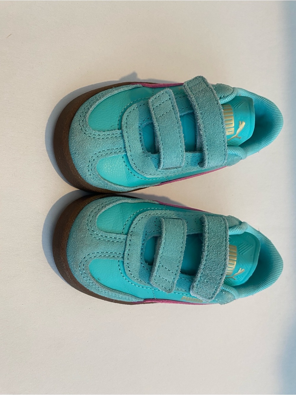 Puma Kids' Teal Velcro Athletic Sneakers
